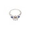 925 Sterling Silver Blue & White CZ Ring Size 6.5