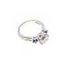 925 Sterling Silver Blue & White CZ Ring Size 6.5