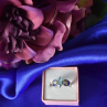 925 Sterling Silver Blue Topaz & Opal Ring Size 6.5