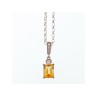 925 STERLING SILVER CITRINE & CZ CHAIN WITH PENDANT