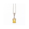 925 STERLING SILVER CITRINE & CZ CHAIN WITH PENDANT