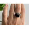925 Sterling Silver Black Onyx & Marcasites Ring Size 9