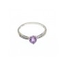 10K WHITE GOLD  AMETHYST & DIAMONDS RING SIZE 8