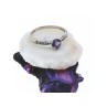 10K WHITE GOLD  AMETHYST & DIAMONDS RING SIZE 8