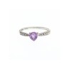 10K WHITE GOLD  AMETHYST & DIAMONDS RING SIZE 8