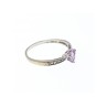 10K WHITE GOLD  AMETHYST & DIAMONDS RING SIZE 8