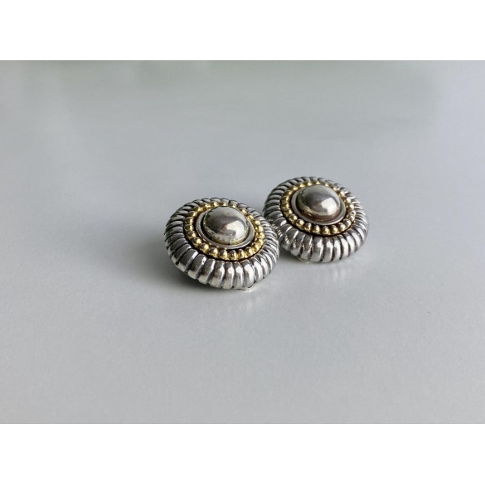 925 STERLING SILVER GOLD PLATED  EARRINGS ITALY