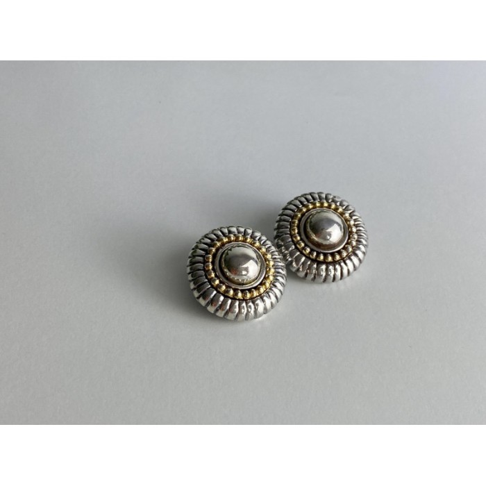 925 STERLING SILVER GOLD PLATED  EARRINGS ITALY
