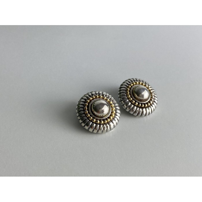 925 STERLING SILVER GOLD PLATED  EARRINGS ITALY