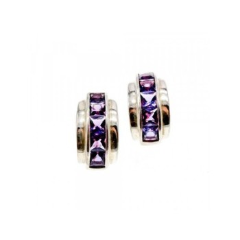 925 Sterling Silver Purple Tourmaline Stud Earrings