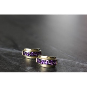 925 Sterling Silver Purple Tourmaline Stud Earrings