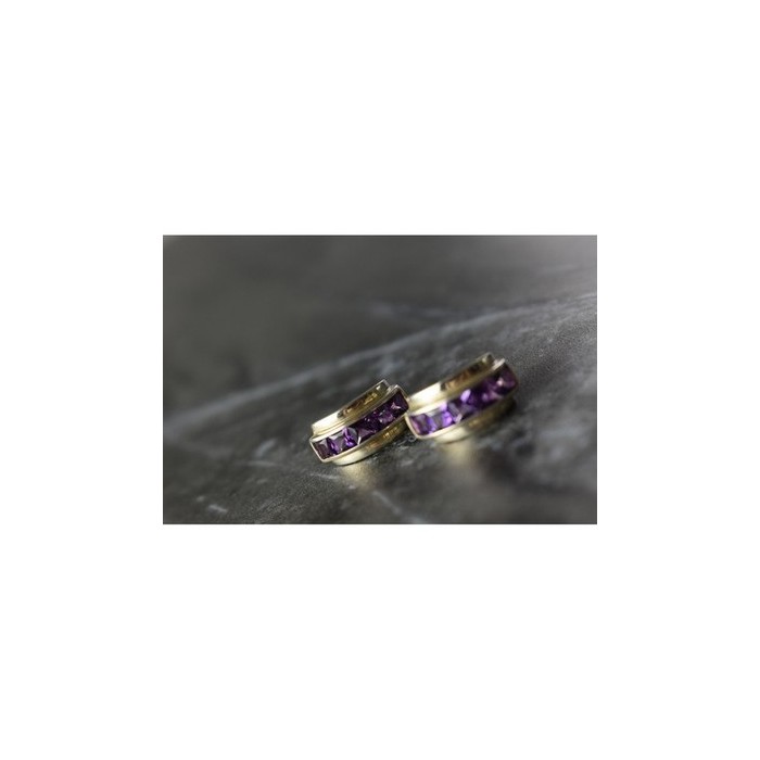 925 Sterling Silver Purple Tourmaline Stud Earrings