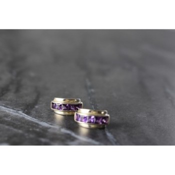 925 Sterling Silver Purple Tourmaline Stud Earrings