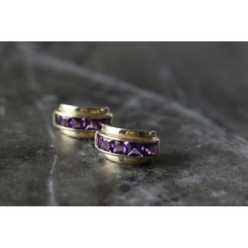 925 Sterling Silver Purple Tourmaline Stud Earrings