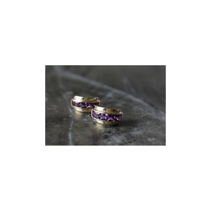 925 Sterling Silver Purple Tourmaline Stud Earrings