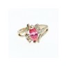 925 Sterling Silver Pink & White CZ Ring Size 7
