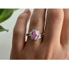925 Sterling Silver Pink & White CZ Ring Size 7