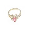 925 Sterling Silver Pink & White CZ Ring Size 7