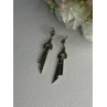 Elegant 925 Sterling Silver Marcasite Earrings Length 1.80 Inch