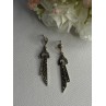 Elegant 925 Sterling Silver Marcasite Earrings Length 1.80 Inch