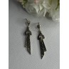 Elegant 925 Sterling Silver Marcasite Earrings Length 1.80 Inch