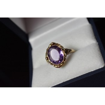 10K YELLOW GOLD PURPLE TOURMALINE RING SIZE 6.5