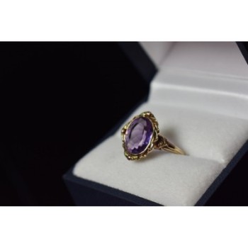 10K YELLOW GOLD PURPLE TOURMALINE RING SIZE 6.5