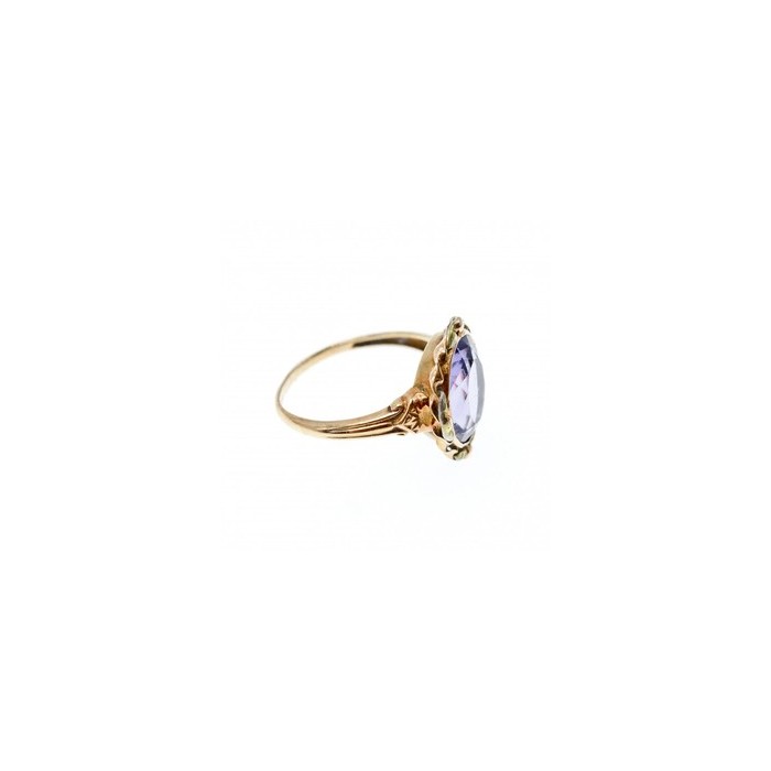 10K YELLOW GOLD PURPLE TOURMALINE RING SIZE 6.5