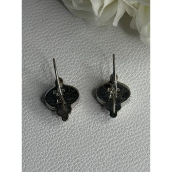 925 Sterling Silver Abalone Earrings Length 1.10 Inch