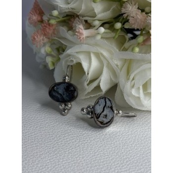 925 Sterling Silver Abalone Earrings Length 1.10 Inch