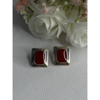 Classy 925 Sterling Silver Carnelian Earrings Length 0.65 Inch