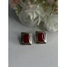 Classy 925 Sterling Silver Carnelian Earrings Length 0.65 Inch