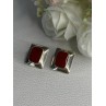 Classy 925 Sterling Silver Carnelian Earrings Length 0.65 Inch