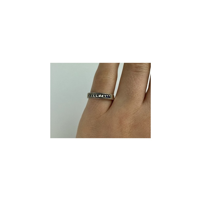 Vintage 925 Sterling Silver Marcasites Ring Size 5.5