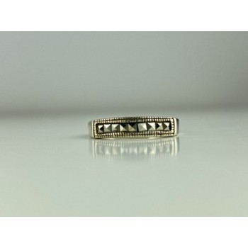 Vintage 925 Sterling Silver Marcasites Ring Size 5.5