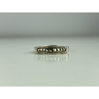 Vintage 925 Sterling Silver Marcasites Ring Size 5.5