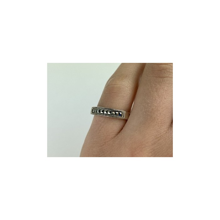 Vintage 925 Sterling Silver Marcasites Ring Size 5.5