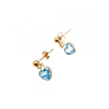 10K YELLOW GOLD BLUE SPINEL EARRINGS