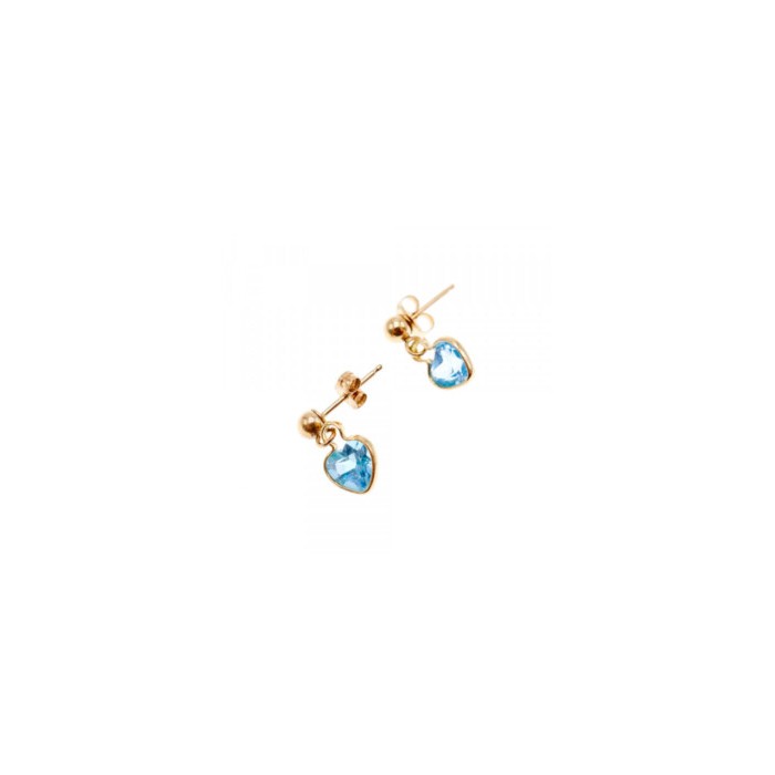 10K YELLOW GOLD BLUE SPINEL EARRINGS