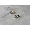 10K YELLOW GOLD BLUE SPINEL EARRINGS