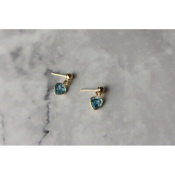 10K YELLOW GOLD BLUE SPINEL EARRINGS