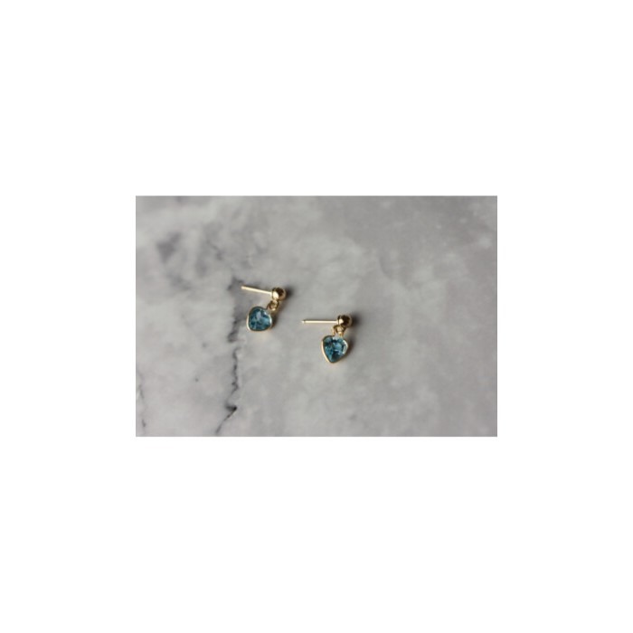 10K YELLOW GOLD BLUE SPINEL EARRINGS