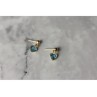 10K YELLOW GOLD BLUE SPINEL EARRINGS