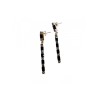 925 Sterling Silver Black Nephrite & Marcasites Earrings