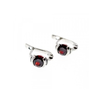 925 Sterling Silver Garnet Earrings