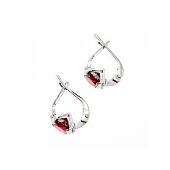 925 Sterling Silver Garnet Earrings