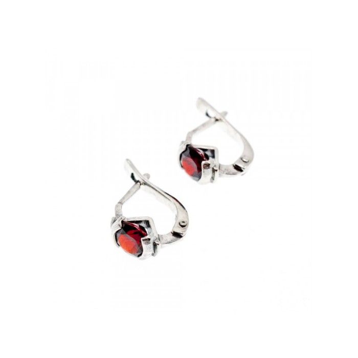 925 Sterling Silver Garnet Earrings