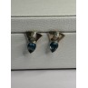 925 STERLING SILVER TOPAZ & PEARL EARRINGS LENGTH 0.70 INCH