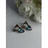 925 STERLING SILVER TOPAZ & PEARL EARRINGS LENGTH 0.70 INCH
