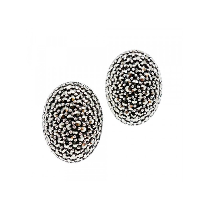 925 STERLING SILVER MARCASITES STUD EARRINGS